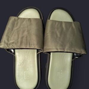 ASOS Women's Khaki Slide Platform Sandals